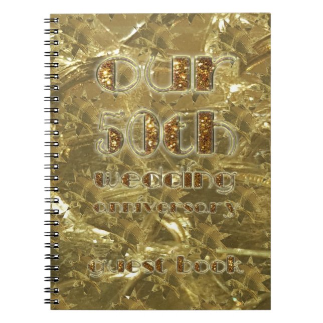 Our 50th Wedding Anniversary Party Guest Book Gold (Front)