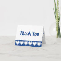 Our 8-Bit Hearts in Blue Thank You Card