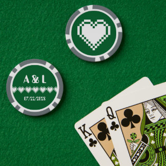 Our 8-Bit Hearts in Green Poker Chips