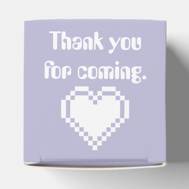 Our 8-Bit Hearts in Lavender Favour Box (Top)