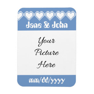 Our 8-Bit Hearts in Periwinkle Reminder Magnet