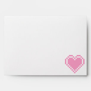 Our 8-Bit Hearts in Petal Pink Envelopes