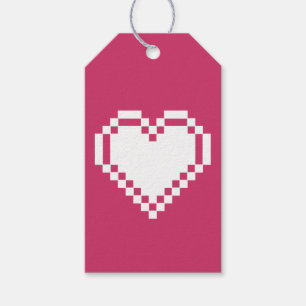 Our 8-Bit Hearts in Raspberry Gift Tag
