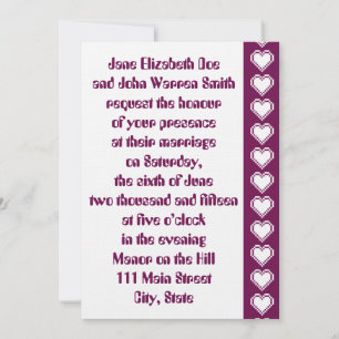 Our 8-Bit Hearts in Wine Wedding Invitation
