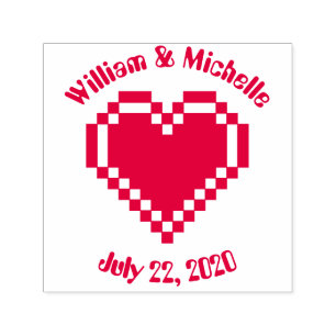 Our 8-Bit Hearts Self-Inking Accent Stamp