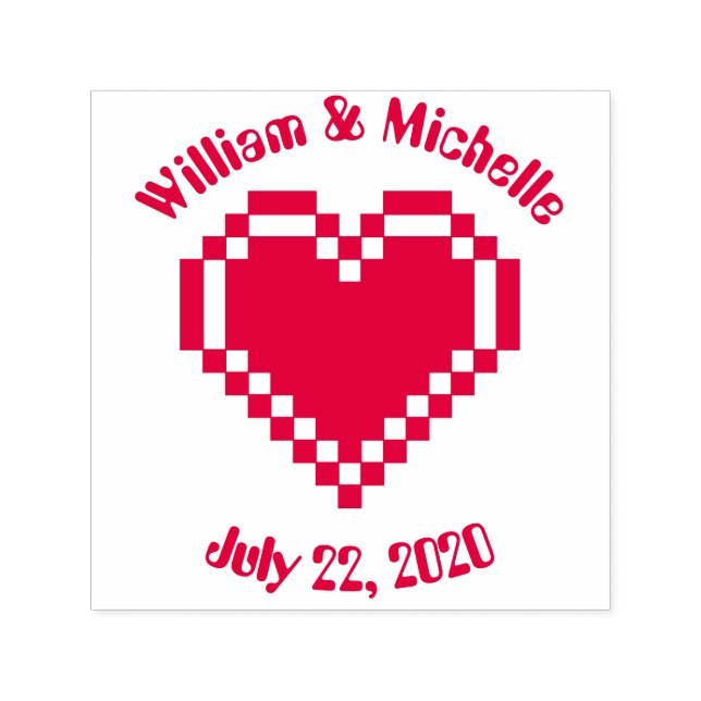 Our 8-Bit Hearts Self-Inking Accent Stamp (Design)