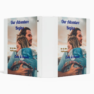 Our adventure begins add couple photo love &thanks binder