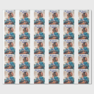 Our adventure begins add couple photo love &thanks wrapping paper