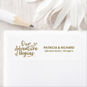 Our Adventure Begins Bold Script Return Address