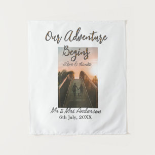 Our Adventure begins couple photo love & thanks  Tapestry