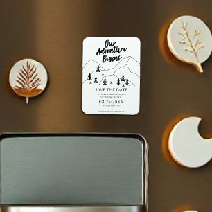 Our Adventure Begins Forest Wedding Save The Date Magnet