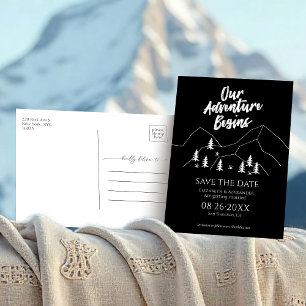 Our Adventure Begins Forest Wedding Save The Date Postcard