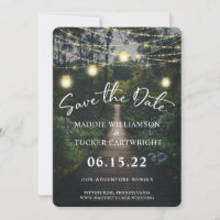 Our Adventure Begins | Rustic Forest Save the Date