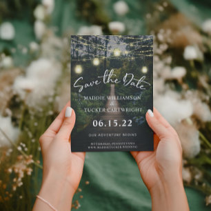 Our Adventure Begins   Rustic Forest Save the Date Invitation