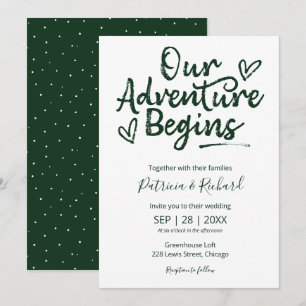 Our Adventure Begins Rustic Wedding Invitation