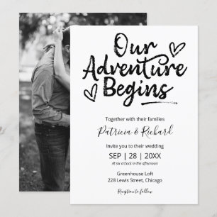 Our Adventure Begins Rustic Wedding Invitation