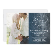 Our Adventure Begins Wedding Invitation with Photo