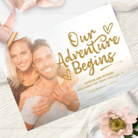 Our Adventure Begins Wedding Save The Date Photo