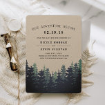 Our Adventure Begins | Winter Forest Save the Date<br><div class="desc">For the outdoorsy and adventurous couple, our rustic and wintry pine tree wedding save the date cards have a chilly woodland vibe, with a lush forest of pine trees in rich shades of midnight blue and charcoal black. Perfect for winter weddings in forest, woodland, mountain or outdoor settings, these save...</div>