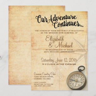 Our Adventure Continues Anniversary Invitation