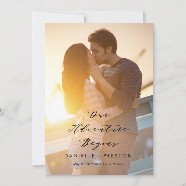 Our Adventure Editable Colour Save The Date Card (Front)