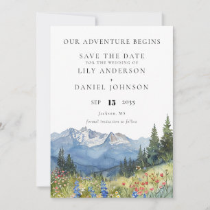 Our Adventure Mountain Wildflowers Photo Wedding Save The Date