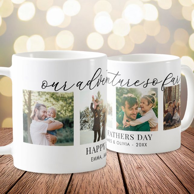 Our Adventure So Far Fathers Day Photo Collage Coffee Mug (Creator Uploaded)