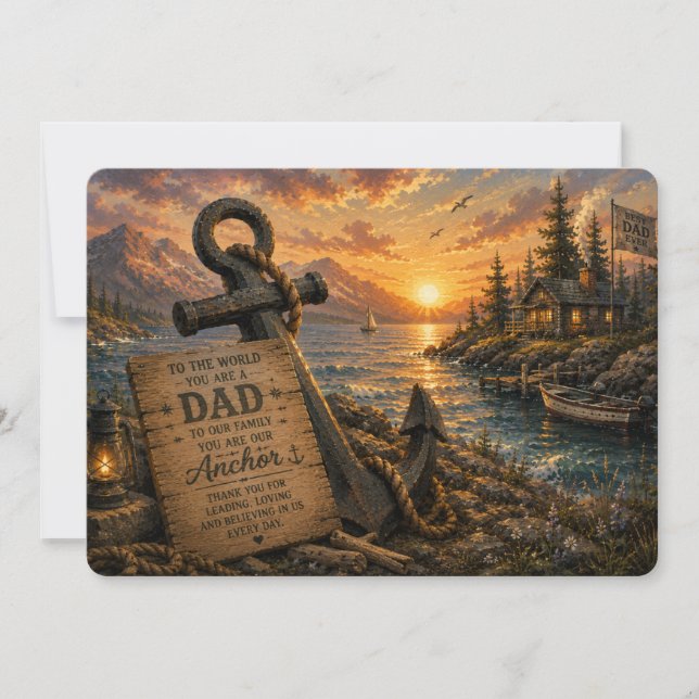 Our Anchor Father's Day Flat Card (Front)