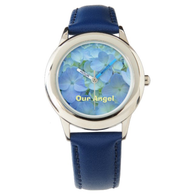 Our Angel Watches Kids Blue Hydrangea Flowers (Front)