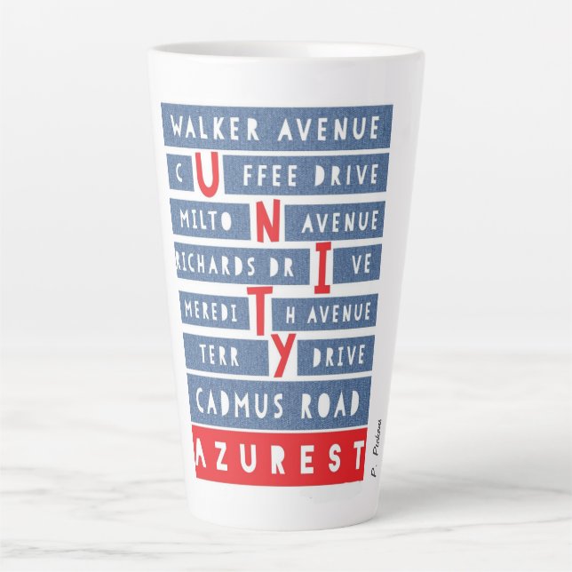 Our AZUREST UNITY in our CommUNITY Latte Mug (Front)