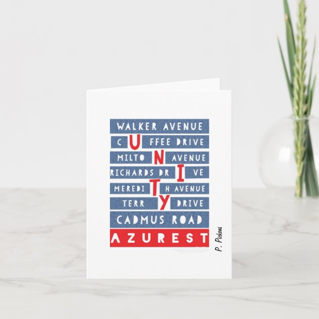 Our AZUREST UNITY in our CommUNITY Thank You cards (Front)