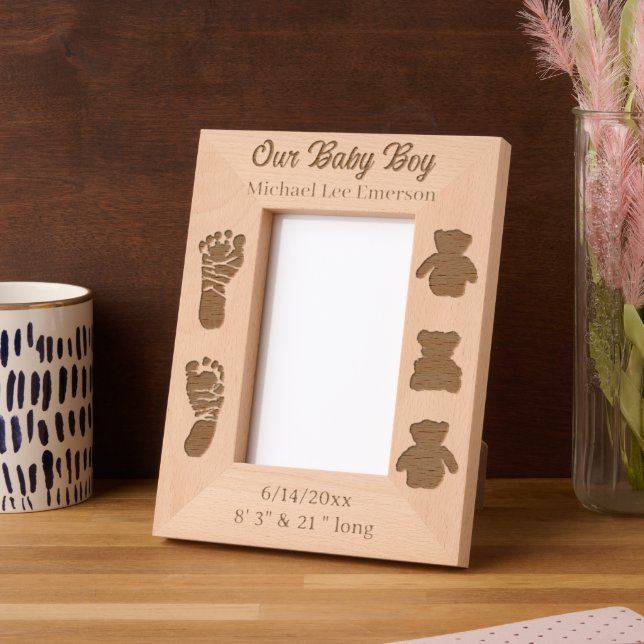Our Baby Boy  | New Baby Personalized Etched Frames (Left)
