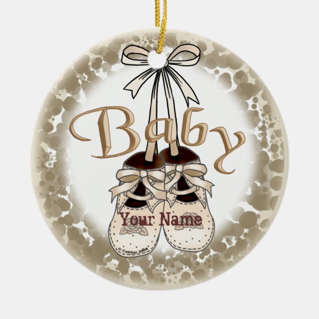 Our Baby Girl Shoes ornament  (Front)