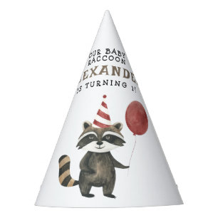 Our Baby Raccoon 1st Birthday Party Hat