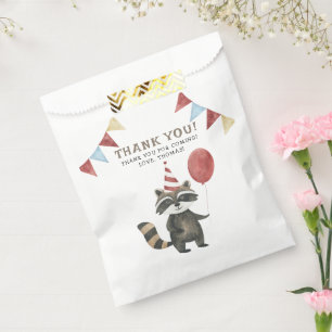 Our Baby Raccoon 1st Birthday Thank you Favour Bag