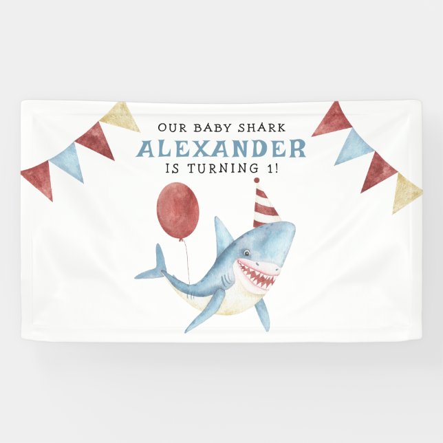 Our Baby Shark 1st Birthday Under The Sea Banner (Horizontal)