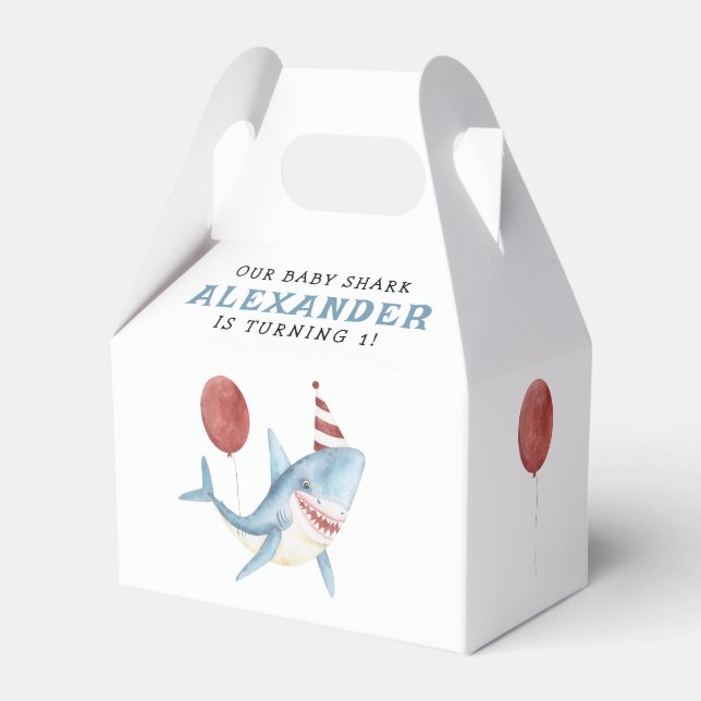 Our Baby Shark 1st Birthday Under The Sea Favor Box (Front Side)