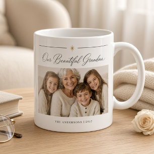 Our Beautiful Grandma Personalized Grandkids Photo Coffee Mug
