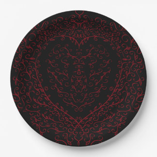 Our beautiful Red & Black Heart Gothic Wedding Pap Paper Plate