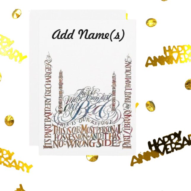 Our Bed Has No Wrong Side Anniversary Card (Creator Uploaded)