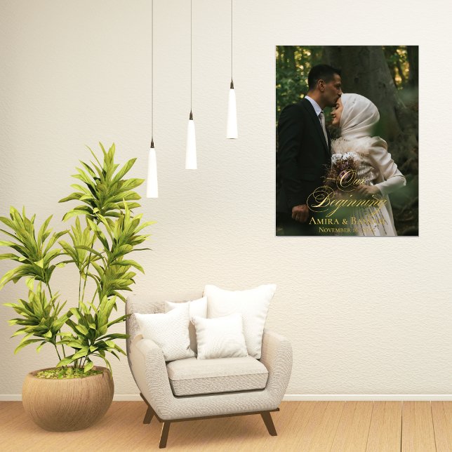 Our Beginning Elegant Wedding Couple Foil Print (Creator Uploaded)