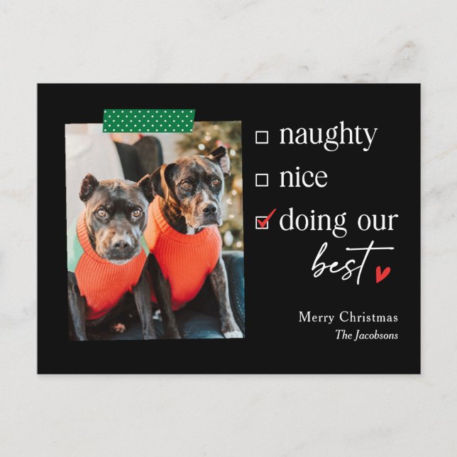 Our Best EDITABLE COLOR Holiday Christmas Postcard (Front)