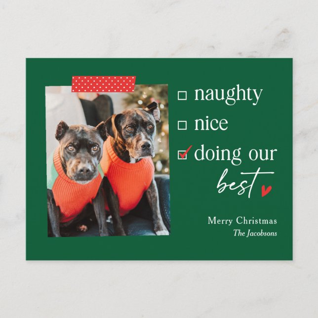 Our Best EDITABLE COLOR Holiday Christmas Postcard (Front)