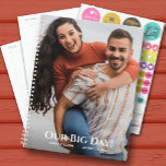 Our Big Day Photo Wedding Planner<br><div class="desc">Wedding planner with your favourite photo on the front and back and personalized with your details in chic lettering. Planner includes monthly and weekly layouts,  12 months,  60 pages with laminated soft cover front and back covers.</div>