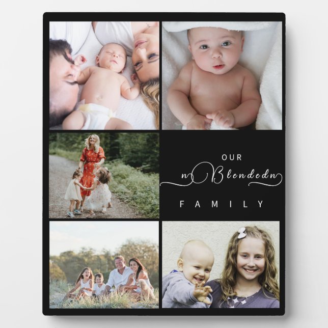 Our Blended Family Four Photo Collage Plaque (Front)