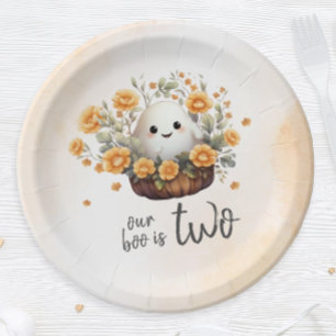 Our Boo is Two Ghost Birthday Paper Plate