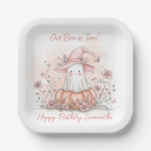 Our Boo is Two Halloween Birthday Paper Plate