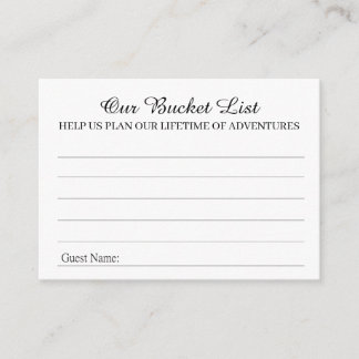 Our Bucket List Advice Card