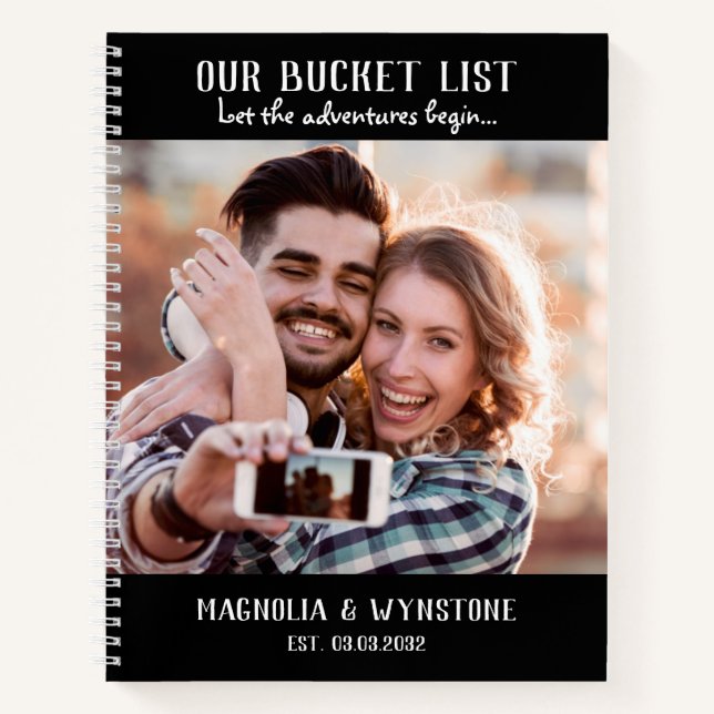 Our Bucket List Couple's Scrapbook Notebook (Front)