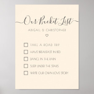 Our Bucket List Customized Keepsake Checklist Poster